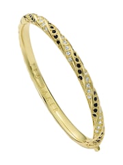 Ted Baker Black Crystal  Gold Tone Torvi: Crystal Twist Hinged Bangle Bracelet - Image 5 of 7