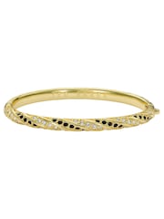 Ted Baker Black Crystal  Gold Tone Torvi: Crystal Twist Hinged Bangle Bracelet - Image 6 of 7