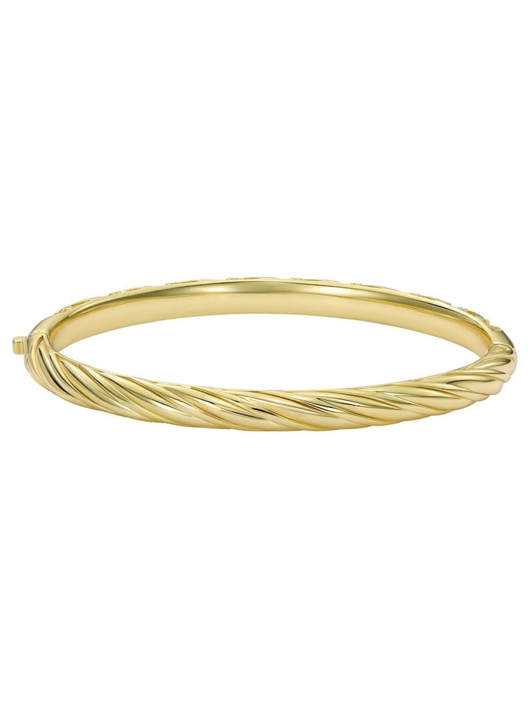 Ted Baker Black Crystal  Gold Tone Torvi: Crystal Twist Hinged Bangle Bracelet - Image 7 of 7