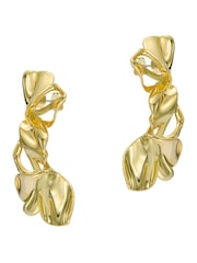 Ted Baker Gold Tone Leighanna: Abstract Leaf Drop Earrings - Image 4 of 7