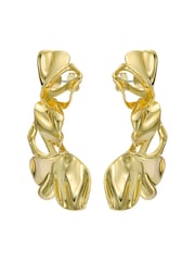 Ted Baker Gold Tone Leighanna: Abstract Leaf Drop Earrings - Image 5 of 7