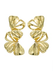 Ted Baker Gold Tone Leighanna: Abstract Leaf Drop Earrings - Image 6 of 7