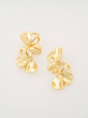 Ted Baker Gold Tone Leighanna: Abstract Leaf Drop Earrings - Image 7 of 7