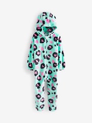 Turquoise Blue - Print Animal Fleece All-In-One (3-tout-en-12 ) - Image 1 de 3