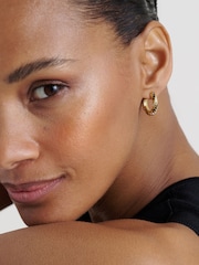 Ted Baker Black Crystal  Gold Tone Toni: Crystal Twist Hoop Earrings - Image 1 of 8