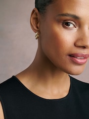 Ted Baker Black Crystal  Gold Tone Toni: Crystal Twist Hoop Earrings - Image 3 of 8