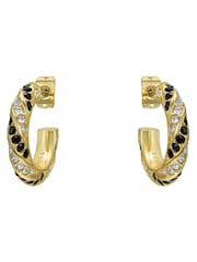 Ted Baker Black Crystal  Gold Tone Toni: Crystal Twist Hoop Earrings - Image 6 of 8