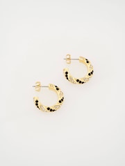 Ted Baker Black Crystal  Gold Tone Toni: Crystal Twist Hoop Earrings - Image 8 of 8