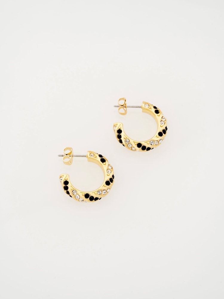 Ted Baker Black Crystal  Gold Tone Toni: Crystal Twist Hoop Earrings - Image 8 of 8