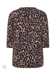 Yours Curve Brown Half Placket Shirt - Image 6 of 6