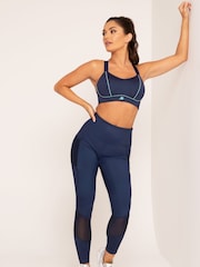 Pour Moi Blue Energy Full Length Mesh Panel Sports Leggings - Image 1 of 5