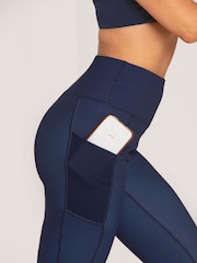 Pour Moi Blue Energy Full Length Mesh Panel Sports Leggings - Image 3 of 5