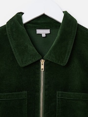 Oliver Bonas Green Corduroy Zip Up Short Sleeve Jumpsuit - Image 5 of 8