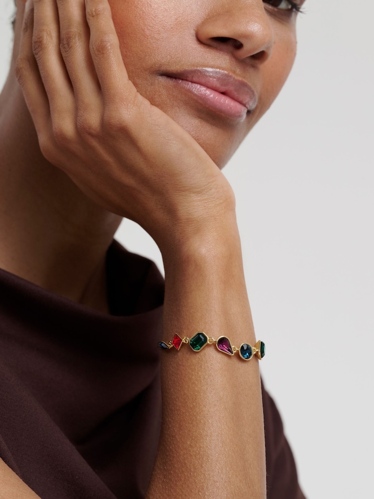 Ted Baker Multi Gold Tone Juliet: Jewel Chain Crystal Drawstring Bracelet - Image 1 of 7