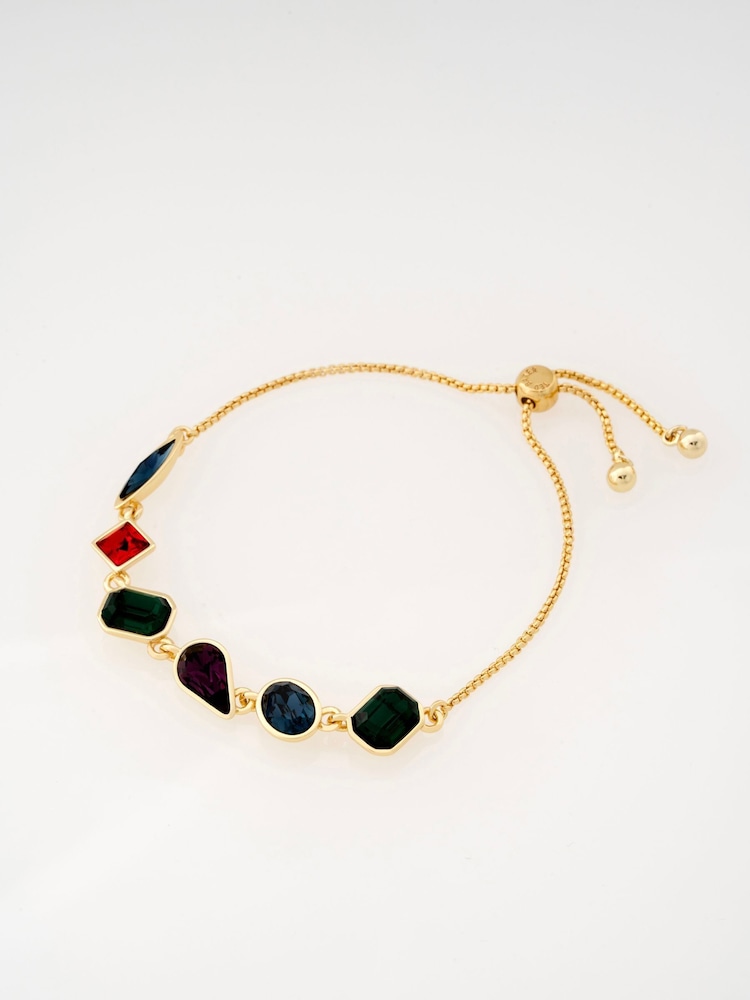 Ted Baker Multi Gold Tone Juliet: Jewel Chain Crystal Drawstring Bracelet - Image 7 of 7