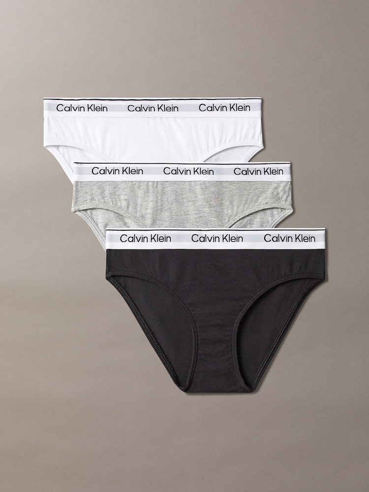 Calvin Klein Black Bikini Briefs 3 Pack- Icon Cotton Stretch - Image 1 of 2 Calvin Klein Black Bikini Briefs 3 Pack- Icon Cotton Stretch - Image 1 of 2