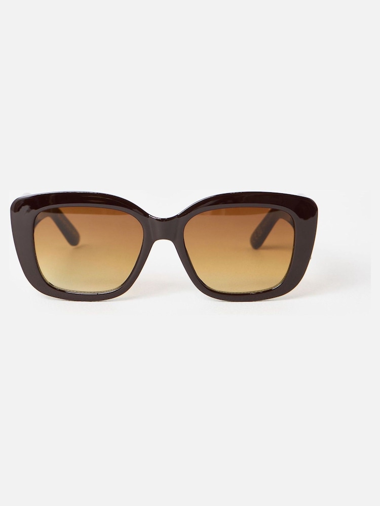 Oliver Bonas Brown Oversized Square Cat Eye Sunglasses - Image 2 of 4 Oliver Bonas Brown Oversized Square Cat Eye Sunglasses - Image 2 of 4