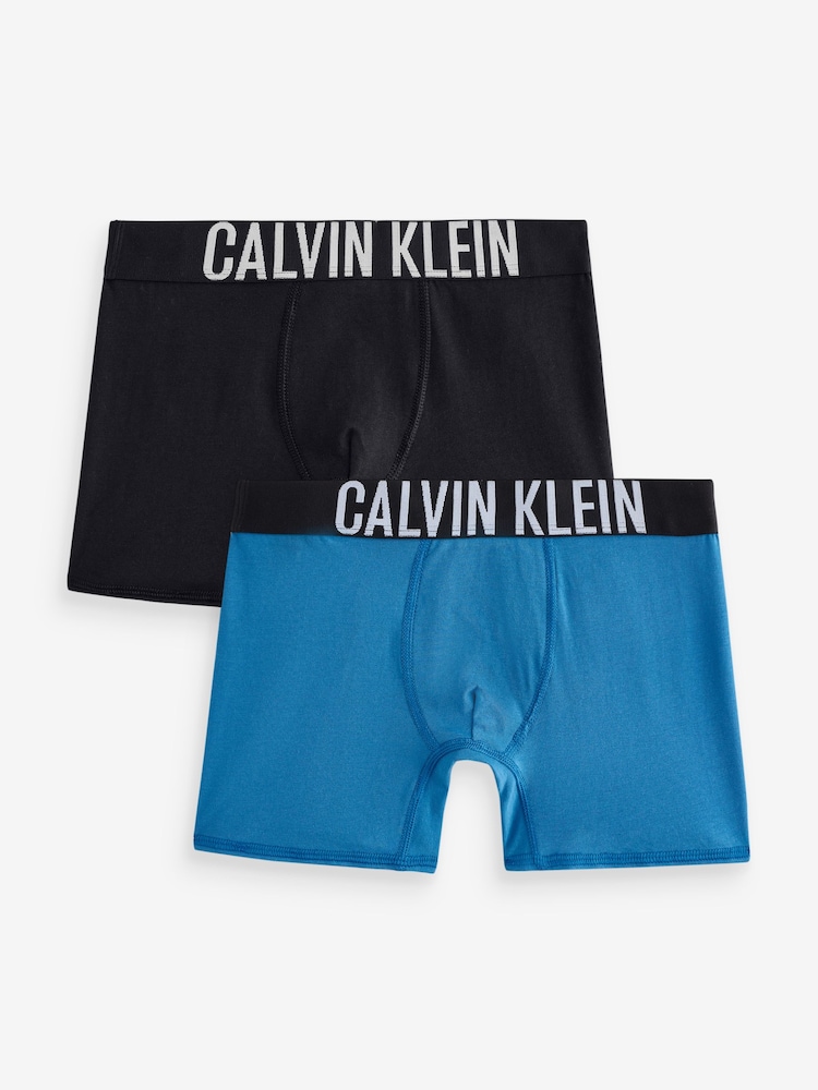 Calvin Klein Black/Vallartablue Intense Power Boxer Briefs 2 Pack - Image 1 of 3 Calvin Klein Black/Vallartablue Intense Power Boxer Briefs 2 Pack - Image 1 of 3