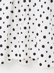 Oliver Bonas Polka Dot Scallop Collar Cotton Midi Dress - Image 6 of 6