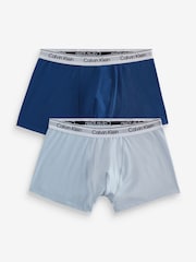 Calvin Klein Blue Icon Cotton Stretch Trunks 2 Pack - Image 1 of 3