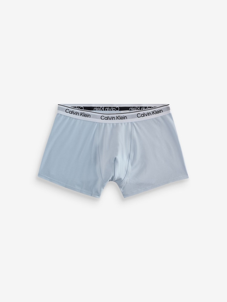 Calvin Klein Blue Icon Cotton Stretch Trunks 2 Pack - Image 2 of 3