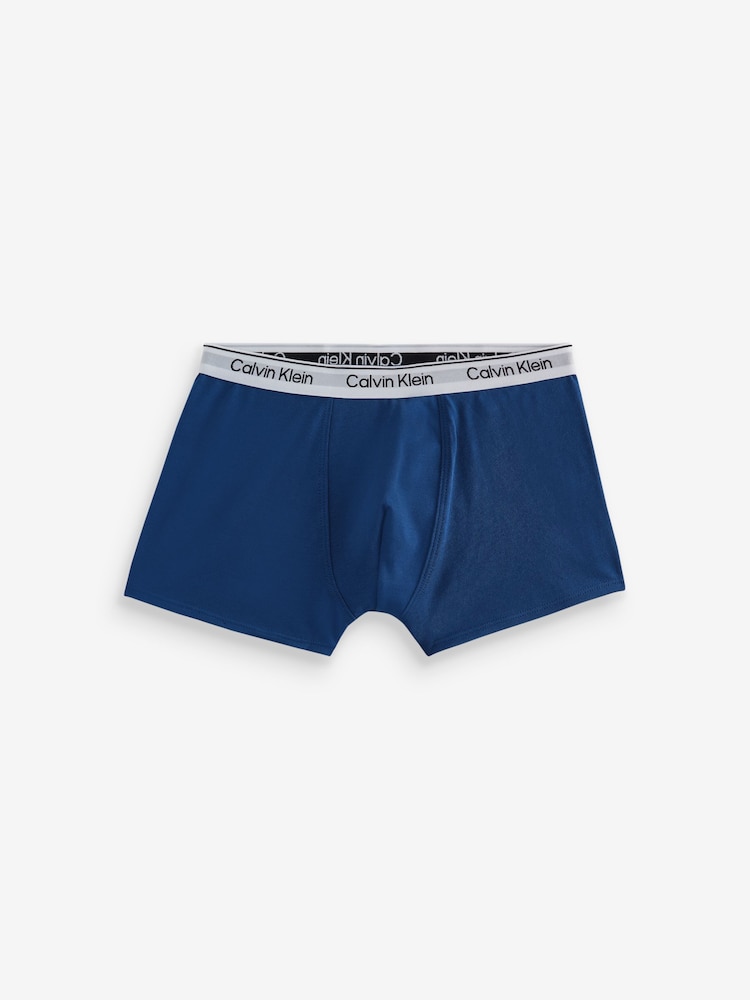 Calvin Klein Blue Icon Cotton Stretch Trunks 2 Pack - Image 3 of 3