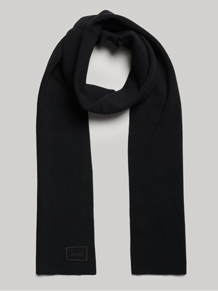 Negro - Bufanda de punto con logotipo de Superdry - Imagen 2 de 3