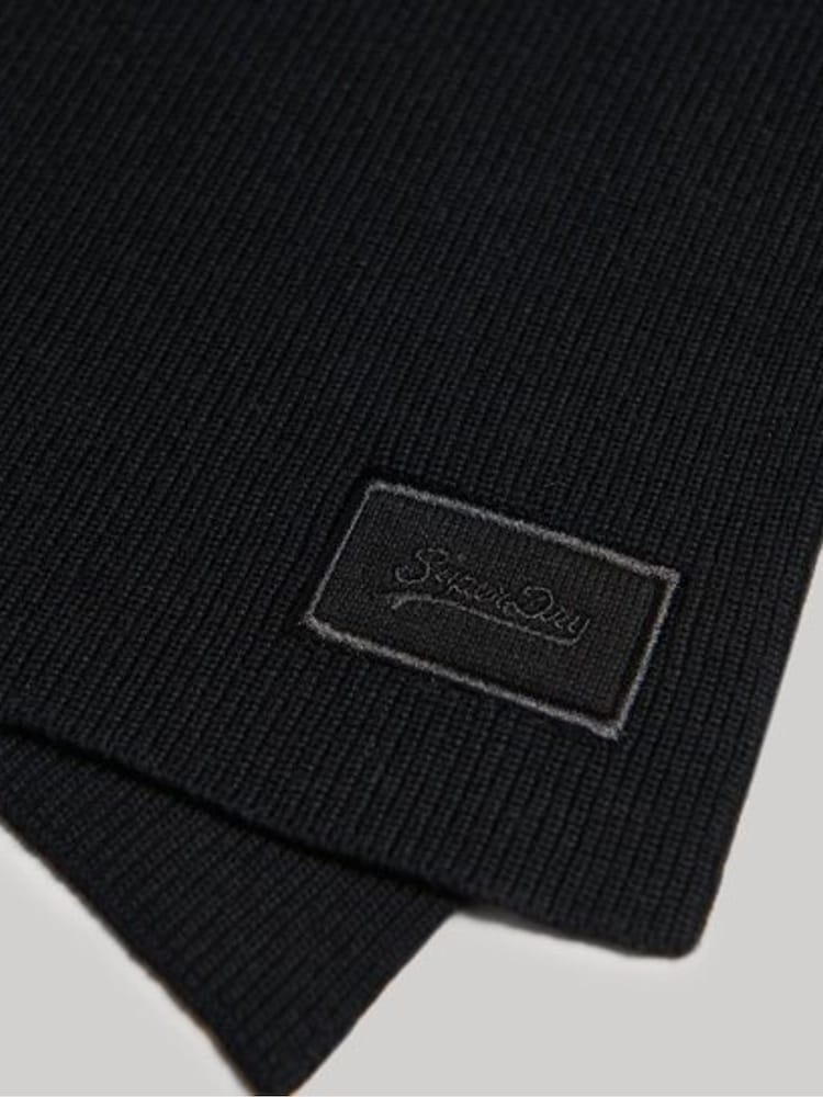 Negro - Bufanda de punto con logotipo de Superdry - Imagen 3 de 3