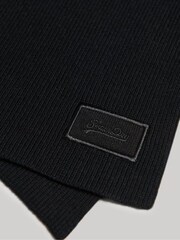 Superdry Black Knitted Logo Scarf - Image 5 of 6