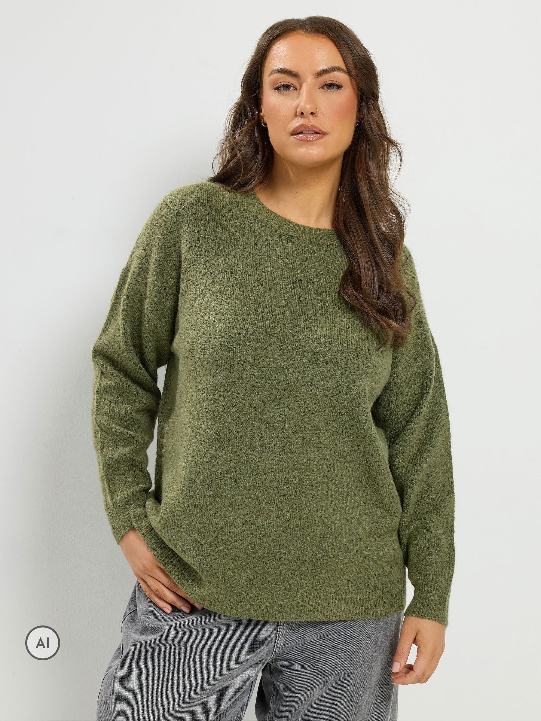 Yours Women's Light Khaki Soft Knitted Jumper In | : 30/32 - Image 3