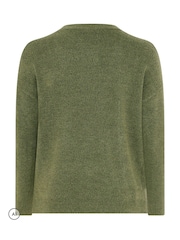 Yours Curve Khaki Green Crew Neck Soft Touch Jumper - Image 6 of 6