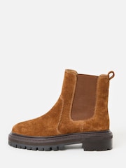 Oliver Bonas Tan Chunky Suede Chelsea Boots - صورة 2 من 6