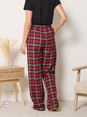 Long Tall Sally Red Check Cotton Wide Leg Pyjamas Bottoms - Image 3 of 6
