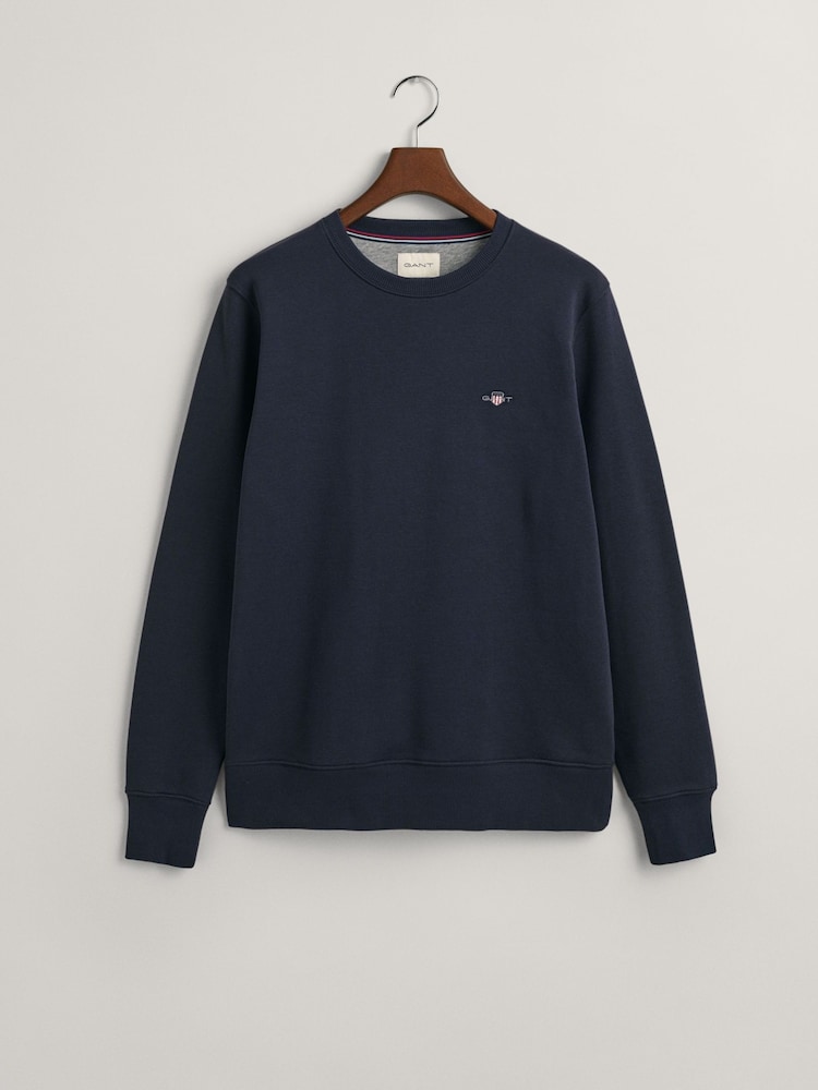 GANT Blue Green Regular-Fit Shield Crew Neck Sweatshirt - Image 5 of 5