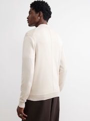 River Island Cream Slim Fit Half Zip Sweater - Image 3 of 4