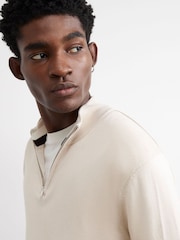 River Island Cream Slim Fit Half Zip Sweater - Image 4 of 4