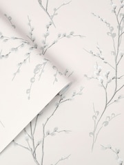 Laura Ashley Steel Pussy Willow 10M Wallpaper - Image 1 of 4