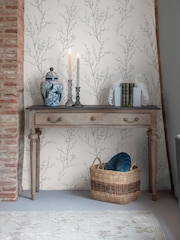 Laura Ashley Steel Pussy Willow 10M Wallpaper - Image 2 of 4