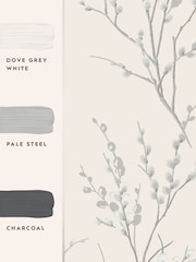 Laura Ashley Steel Pussy Willow 10M Wallpaper - Image 4 of 4