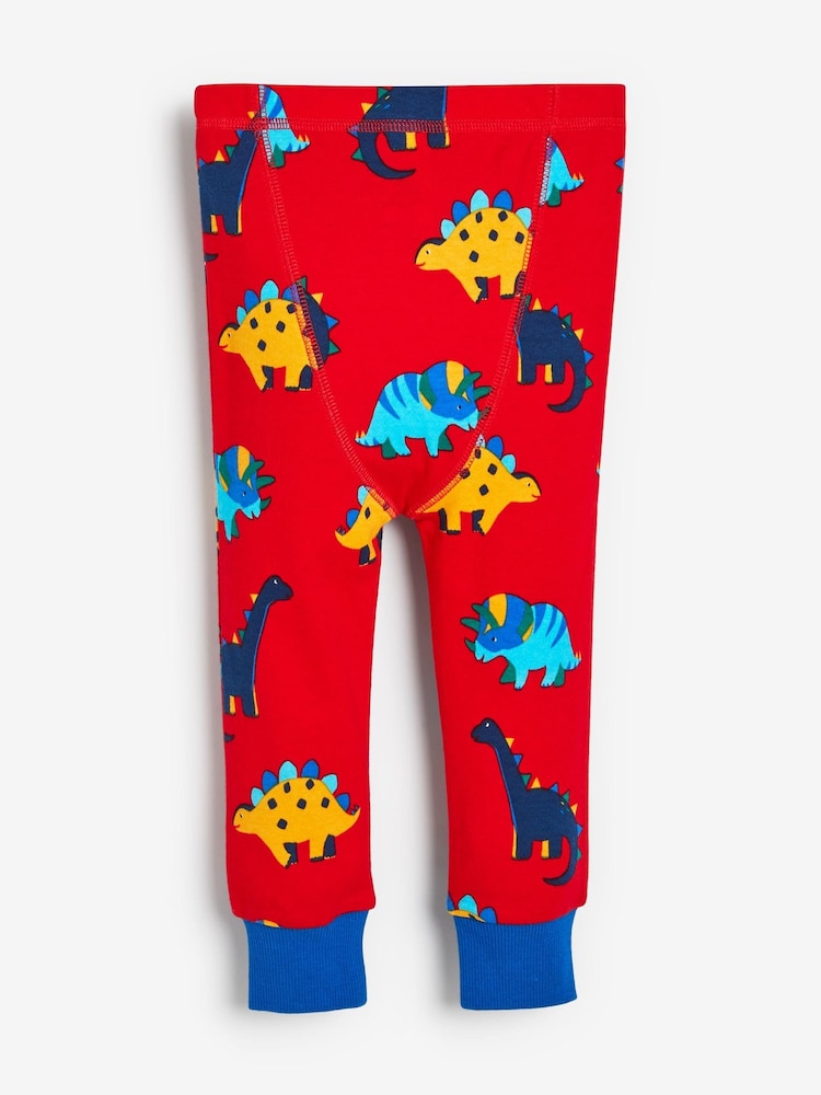 Blue/Red/Green Stripe Dino 3 Pack Snuggle Pyjamas (9mths-8yrs) - Image 14 of 14