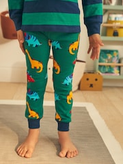 Blue/Red/Green Stripe Dino 3 Pack Snuggle Pyjamas (9mths-8yrs) - Image 2 of 14