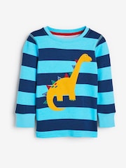 Blue/Red/Green Stripe Dino 3 Pack Snuggle Pyjamas (9mths-8yrs) - Image 4 of 14