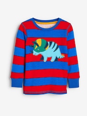 Blue/Red/Green Stripe Dino 3 Pack Snuggle Pyjamas (9mths-8yrs) - Image 6 of 14