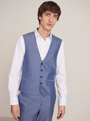 Light Blue Regular Fit Waistcoat - Image 7 of 7
