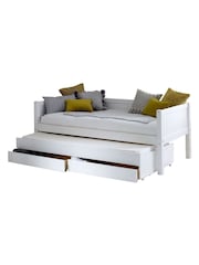Flexa Kids White Avenue Kids Nordic Daybed With Storage Drawers And Pull-Out Bed - Image 4 of 4