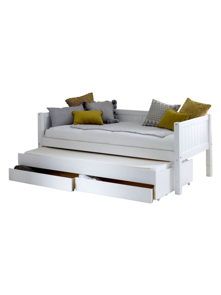 Flexa Kids White Avenue Kids Nordic Daybed With Storage Drawers And Pull-Out Bed - Image 4 of 4