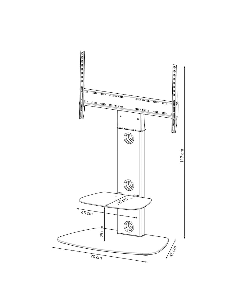 AVF Black/White Lucerne Curved Pedestal TV Stand - Image 4 of 4