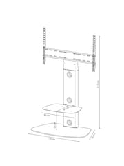 AVF Black/White Lucerne Curved Pedestal TV Stand - Image 6 of 6