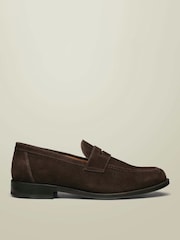 Charles Tyrwhitt Brown Dark Suede Penny Loafers - Image 1 of 4