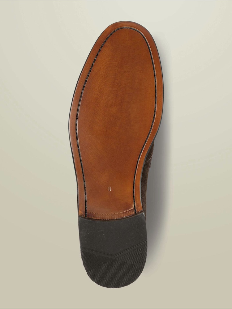 Charles Tyrwhitt Brown Dark Suede Penny Loafers - Image 4 of 4